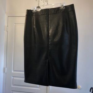 BRAND NEW Karen Millen Black Leather Skirt, 12